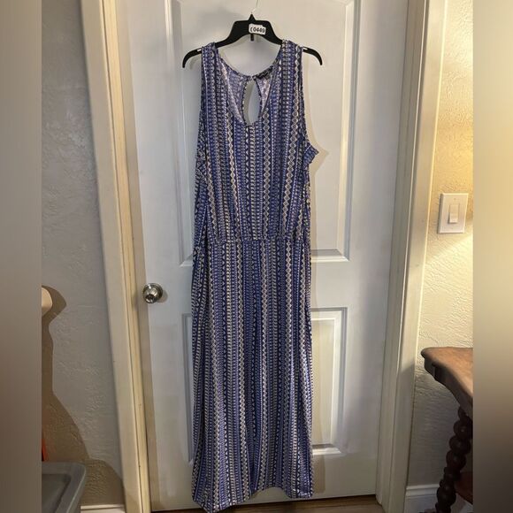 Plus Moda Patterned Sleeveless Jumpsuit szc4X - Picture 1 of 7